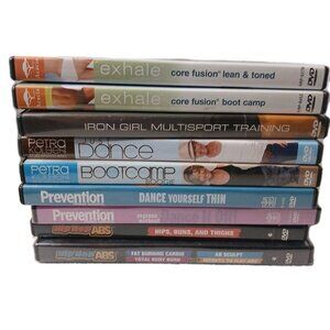 9 Dance DVDs Excercise Petra Kolber Prevention Hip Hop Abs New and Preowned
